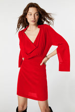 Load image into Gallery viewer, DRAPED DRESS IN CREPE DE CHINE WITH COWL NECK
