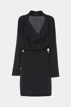 Load image into Gallery viewer, DRAPED DRESS IN CREPE DE CHINE WITH COWL NECK
