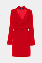 Load image into Gallery viewer, DRAPED DRESS IN CREPE DE CHINE WITH COWL NECK
