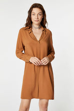 Load image into Gallery viewer, CREPE DE CHINE SHIRT DRESS WITH GOLD BUTTONS
