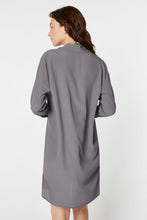 Load image into Gallery viewer, CREPE DE CHINE SHIRT DRESS WITH GOLD BUTTONS
