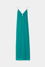 Load image into Gallery viewer, CREPE DE CHINE MAXI DRESS WITH METAL CLIP IN THE MIDDLE

