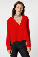 Load image into Gallery viewer, CREPE DE CHINE BOXY SHIRT WITH GOLD BUTTONS
