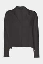 Load image into Gallery viewer, CREPE DE CHINE BOXY SHIRT WITH GOLD BUTTONS
