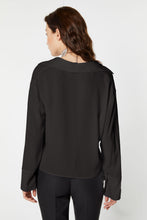 Load image into Gallery viewer, CREPE DE CHINE BOXY SHIRT WITH GOLD BUTTONS
