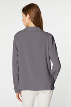 Load image into Gallery viewer, CREPE DE CHINE DRAPED SHIRT WITH COWL NECK
