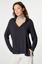 Load image into Gallery viewer, CREPE DE CHINE SHIRT WITH GOLD BUTTONS
