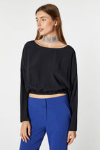 Load image into Gallery viewer, CROPPED DRAWSTRING BLOUSE IN CREPE DE CHINE
