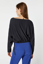 Load image into Gallery viewer, CROPPED DRAWSTRING BLOUSE IN CREPE DE CHINE
