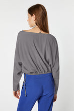 Load image into Gallery viewer, CROPPED DRAWSTRING BLOUSE IN CREPE DE CHINE
