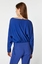 Load image into Gallery viewer, CROPPED DRAWSTRING BLOUSE IN CREPE DE CHINE
