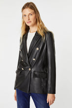 Load image into Gallery viewer, DOUBLE-BREASTED BLAZER IN FAUX LEATHER
