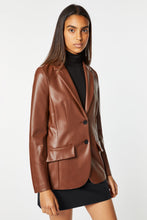 Load image into Gallery viewer, FAUX LEATHER TAILORED BLAZER
