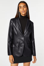 Load image into Gallery viewer, FAUX LEATHER TAILORED BLAZER
