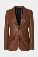 Load image into Gallery viewer, FAUX LEATHER TAILORED BLAZER
