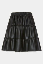 Load image into Gallery viewer, FAUX LEATHER FLOUNCY SKIRT
