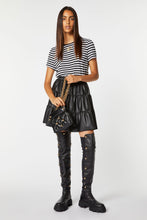 Load image into Gallery viewer, FAUX LEATHER FLOUNCY SKIRT
