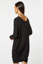Load image into Gallery viewer, DRAPED DRESS IN STRETCHY VISCOSE JERSEY WITH ADJUSTABLE COWL-NECK
