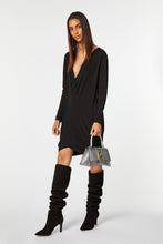 Load image into Gallery viewer, DRAPED DRESS IN STRETCHY VISCOSE JERSEY WITH ADJUSTABLE COWL-NECK
