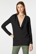 Load image into Gallery viewer, DRAPED TOP IN STRETCHY VISCOSE JERSEY WITH ADJUSTABLE COWL-NECK
