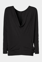 Load image into Gallery viewer, DRAPED TOP IN STRETCHY VISCOSE JERSEY WITH ADJUSTABLE COWL-NECK
