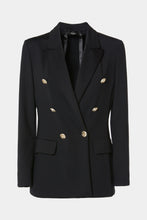 Load image into Gallery viewer, DOUBLE-BREASTED BLAZER IN ENGINEERED STRETCHY JERSEY WITH GOLD HERALDRY BUTTONS
