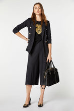 Load image into Gallery viewer, DOUBLE-BREASTED BLAZER IN ENGINEERED STRETCHY JERSEY WITH GOLD HERALDRY BUTTONS
