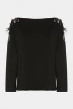 Load image into Gallery viewer, BOXY SWEATSHIRT WITH FEATHERS AND RHINESTONES
