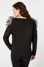 Load image into Gallery viewer, BOXY SWEATSHIRT WITH FEATHERS AND RHINESTONES
