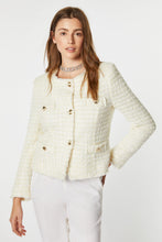 Load image into Gallery viewer, CROPPED CREW-NECK JACKET IN METALLIC BOUCLE
