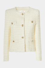 Load image into Gallery viewer, CROPPED CREW-NECK JACKET IN METALLIC BOUCLE
