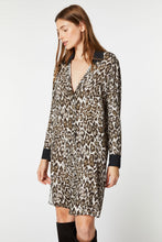 Load image into Gallery viewer, ANIMAL PRINT SHIRT DRESS WITH GOLD BUTTONS
