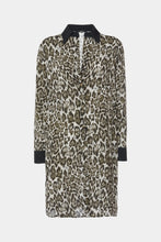 Load image into Gallery viewer, ANIMAL PRINT SHIRT DRESS WITH GOLD BUTTONS
