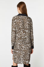 Load image into Gallery viewer, ANIMAL PRINT SHIRT DRESS WITH GOLD BUTTONS
