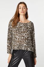 Load image into Gallery viewer, ANIMAL PRINT BOXY BLOUSE WITH GOLD BUTTONS

