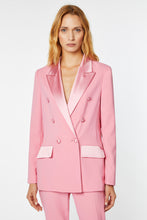 Load image into Gallery viewer, DOUBLE-BREASTED BLAZER IN VISCOSE CREPE WITH ENVERS SATIN DETAILS

