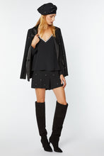Load image into Gallery viewer, CREPE DE CHINE TOP WITH RHINESTONE DETAILS AT THE NECKLINE

