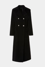 Load image into Gallery viewer, DOUBLE-BREASTED OVERCOAT IN CASHMERE WOOL WITH BEJEWELLED BUTTONS AND RHINESTONES
