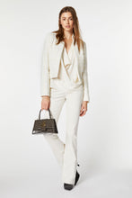 Load image into Gallery viewer, BELL BOTTOM JEANS IN STRETCHY COTTON GABERDINE WITH BEJEWELLED BUTTONS
