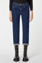 Load image into Gallery viewer, DARK-BLUE DENIM BOYFRIEND JEANS

