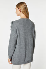 Load image into Gallery viewer, CHUNKY KNIT CARDIGAN WITH FRINGES, PEARLS AND RHINESTONES
