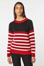 Load image into Gallery viewer, CHUNKY KNIT SWEATER WITH MULTICOLOURED STRIPE PATTERN
