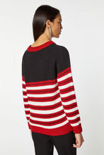 Load image into Gallery viewer, CHUNKY KNIT SWEATER WITH MULTICOLOURED STRIPE PATTERN
