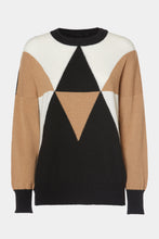 Load image into Gallery viewer, CHUNKY KNIT CREW-NECK SWEATER WITH COLOR-BLOCK DETAILS
