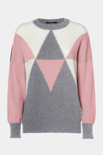 Load image into Gallery viewer, CHUNKY KNIT CREW-NECK SWEATER WITH COLOR-BLOCK DETAILS
