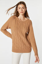 Load image into Gallery viewer, CHUNKY CABLE-KNIT ROUND-NECK SWEATER

