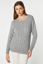 Load image into Gallery viewer, CHUNKY CABLE-KNIT ROUND-NECK SWEATER
