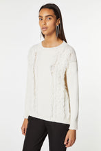 Load image into Gallery viewer, CHUNKY CASHMERE KNIT SWEATER WITH PLAITS, CUTOUTS AND FRINGES
