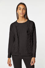 Load image into Gallery viewer, CHUNKY CASHMERE KNIT SWEATER WITH PLAITS, CUTOUTS AND FRINGES
