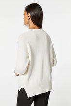 Load image into Gallery viewer, CHUNKY CASHMERE KNIT SWEATER WITH PLAITS, CUTOUTS AND FRINGES
